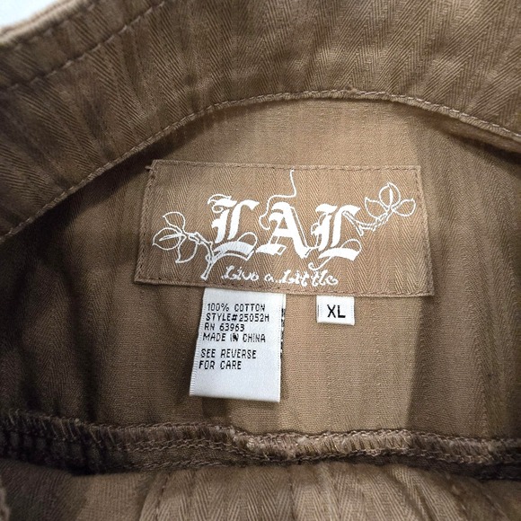 Y2K Live A Little Jacket Womens XL Khaki Concho‎ Button Western Utility - Picture 4 of 11